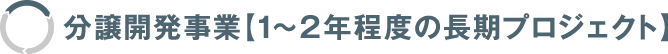 分譲開発事業【1〜2年程度の長期プロジェクト】